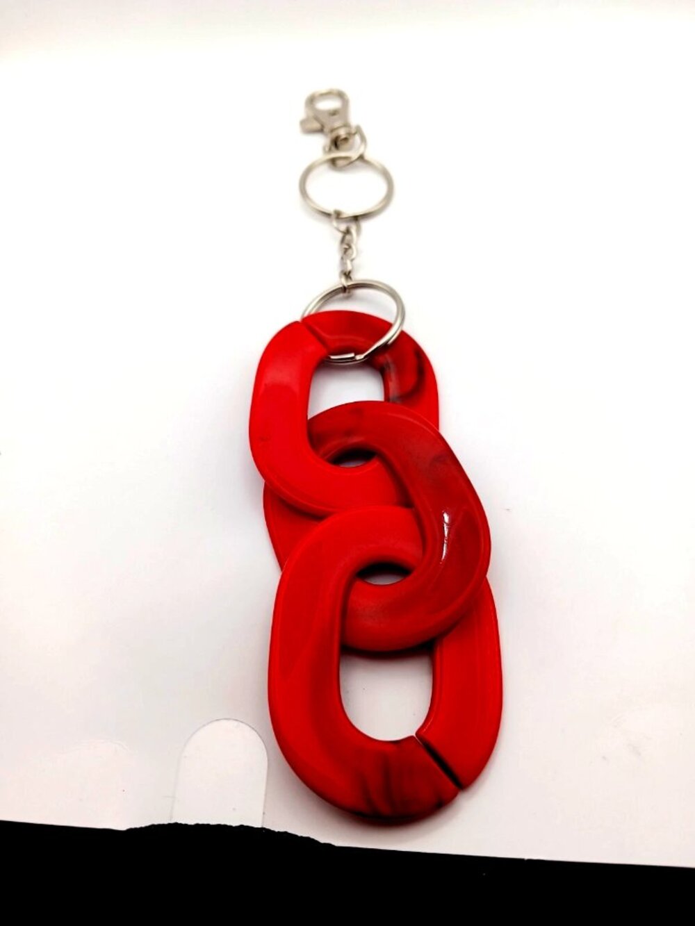 Red Acrylic Chain 7 Inch Keychain or Purse Charm